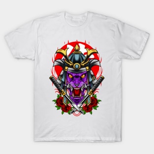 Samurai Wolf - Skyblue Kabuto T-Shirt